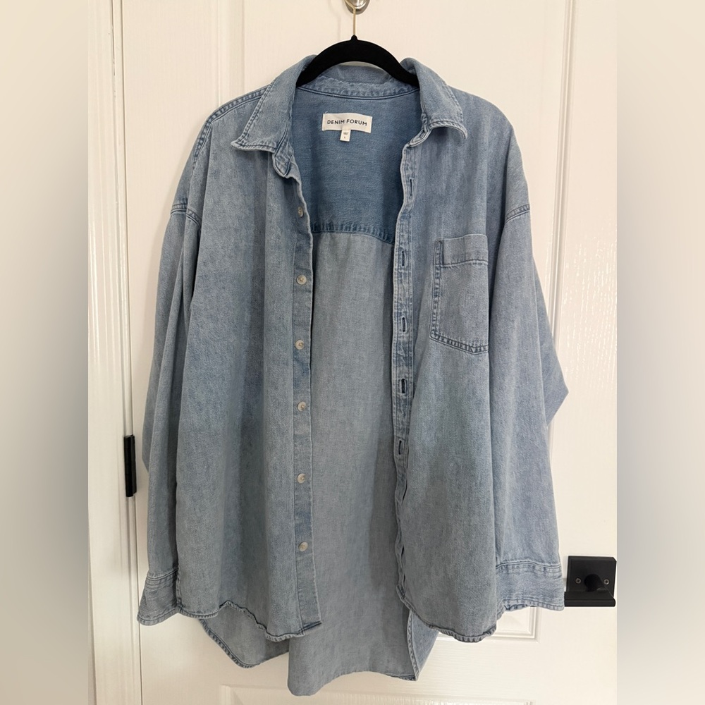Aritzia denim forum the 80s comfy denim shirt size large